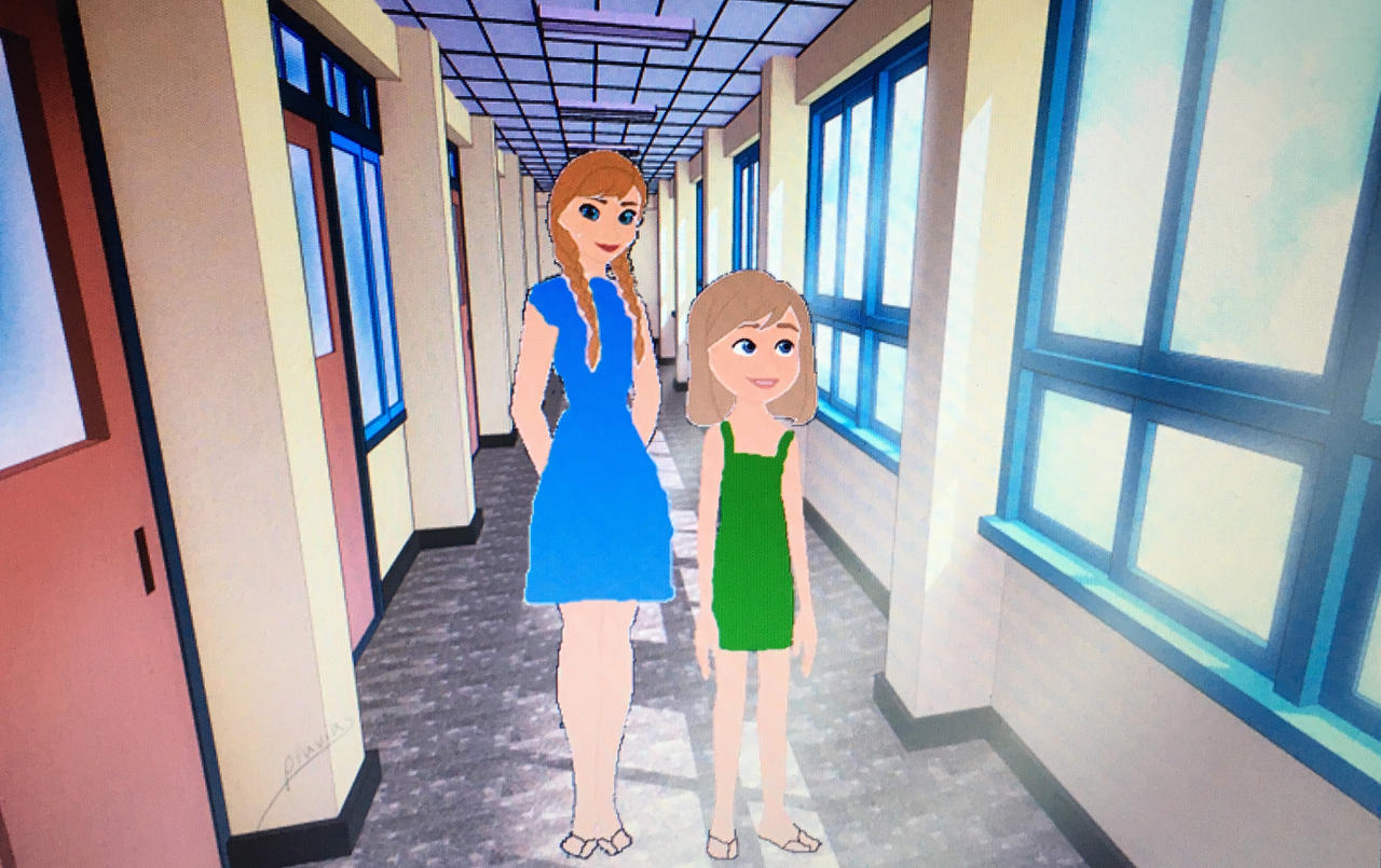 Anna and Riley at School by adamhatson on DeviantArt