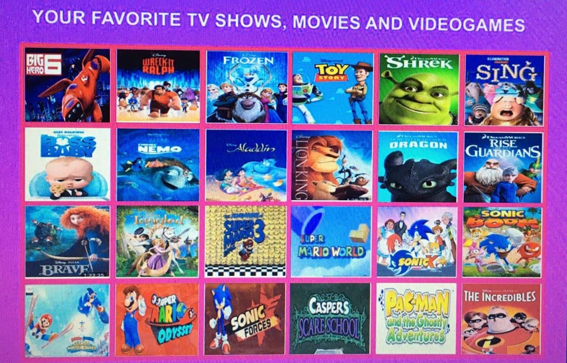 Favourite TV Shows, Movies And Video Games by adamhatson on DeviantArt