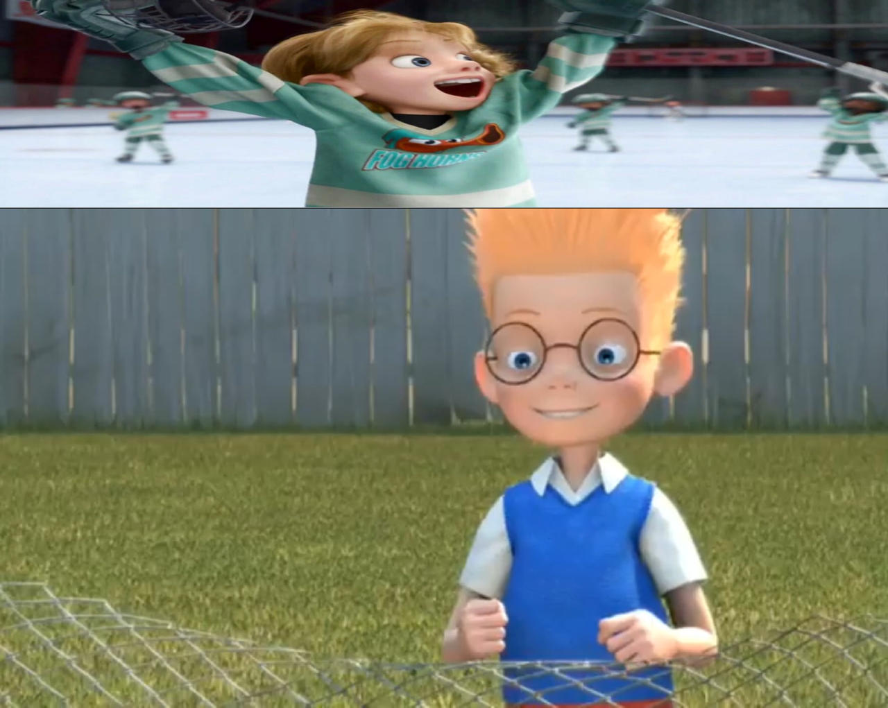 Lewis Cheers Riley On by adamhatson on DeviantArt