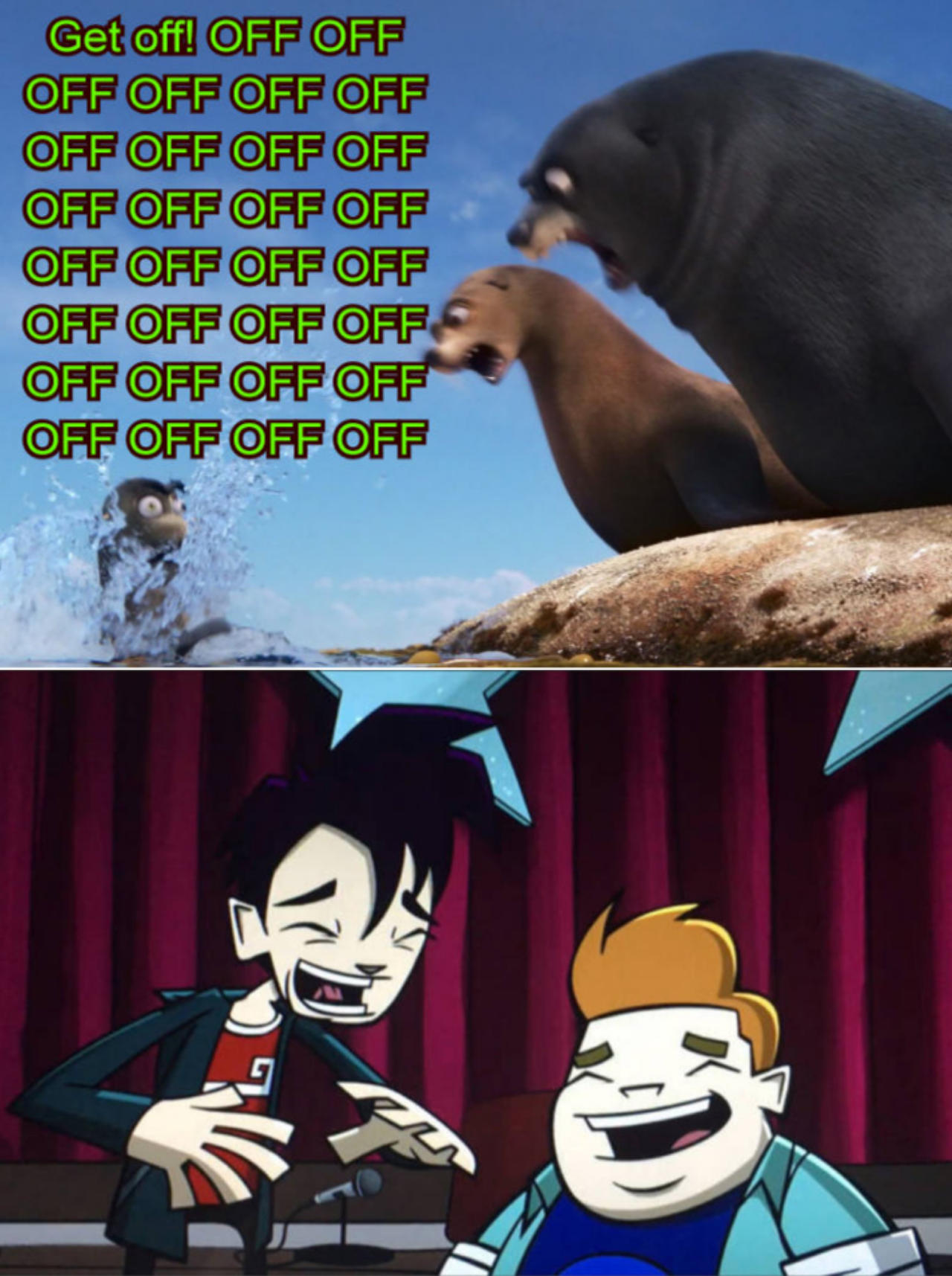 Randy + Howard laugh at Rudder + Fluke yelling by adamhatson on DeviantArt
