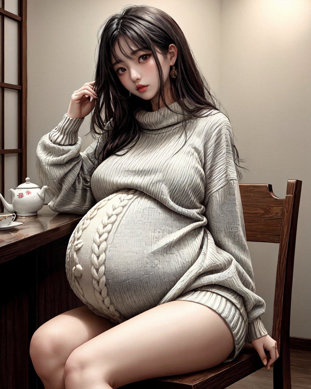 AI Pregnant Cafe Date by anania333 on DeviantArt