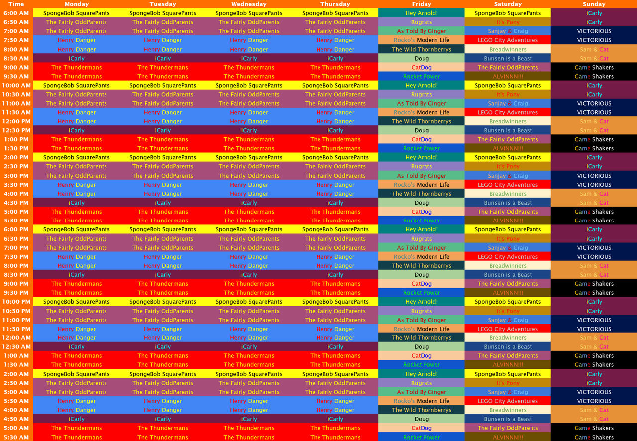 Nick Pluto Tv Schedule by NickSchedules on DeviantArt