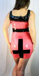 Pink Inverted Cross Latex Outfit 2