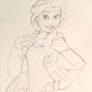 Sketch: Elsa in a Captain America Hoodie