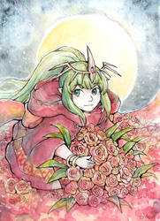 Tiki with flowers