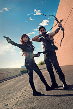 Black Widow and Hawkeye Cosplay