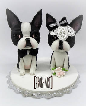 boston terrier cake topper