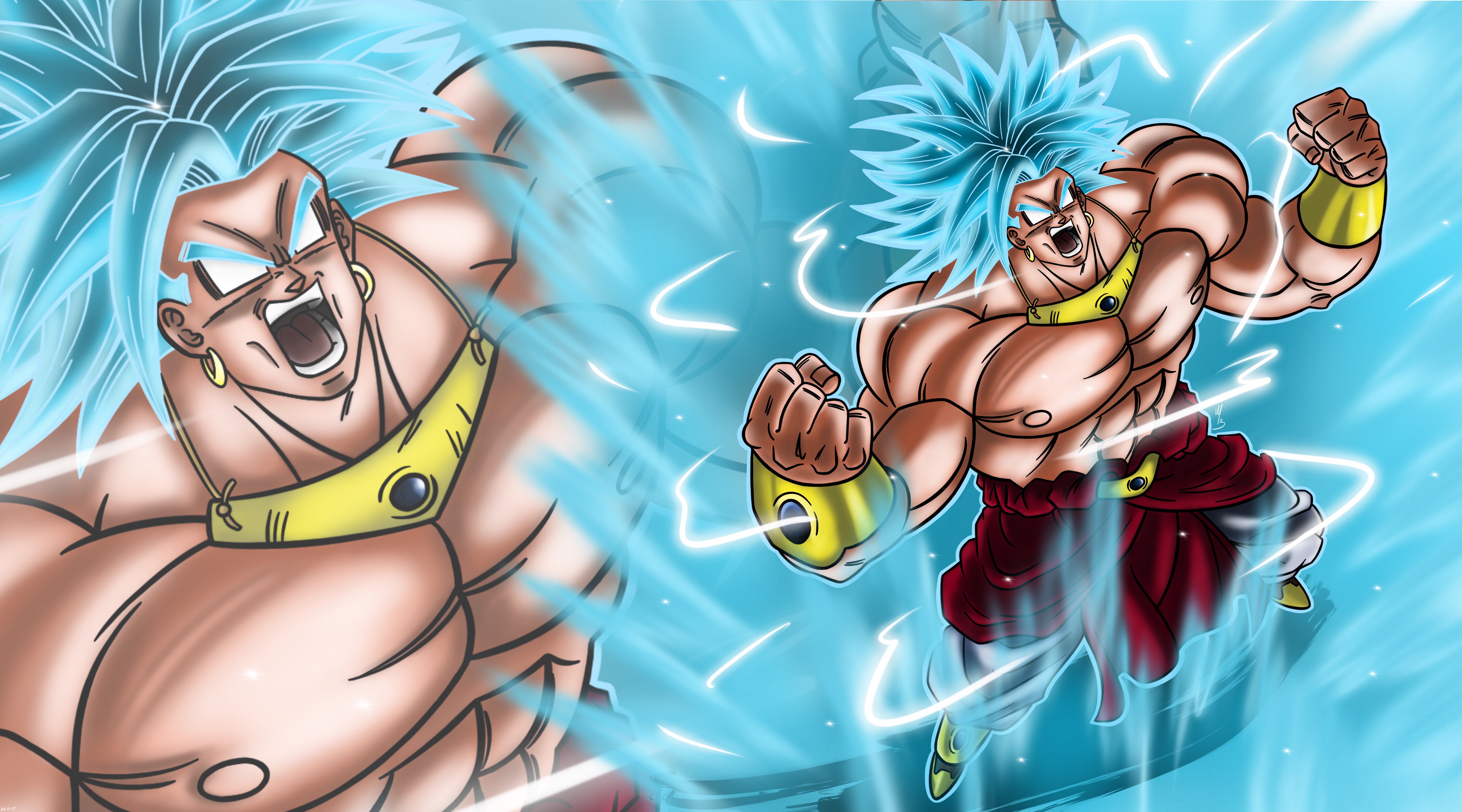 GOGETA BLUE vs BROLY SSJ Commission by inkartluis on DeviantArt