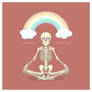 Meditating Skeleton with Milarepa Quote