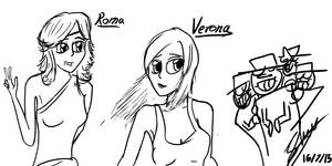 Roma and Verona-Line sketch