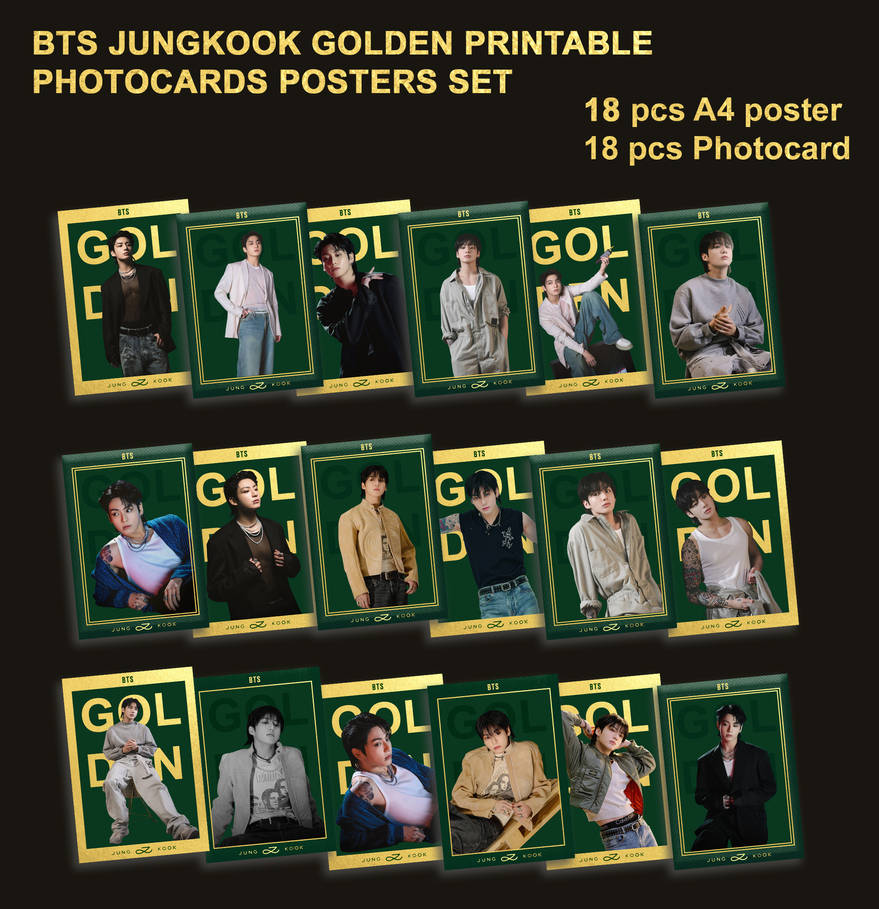 Jungkook Golden Photocards Poster Set Digital by STirgil52 on DeviantArt