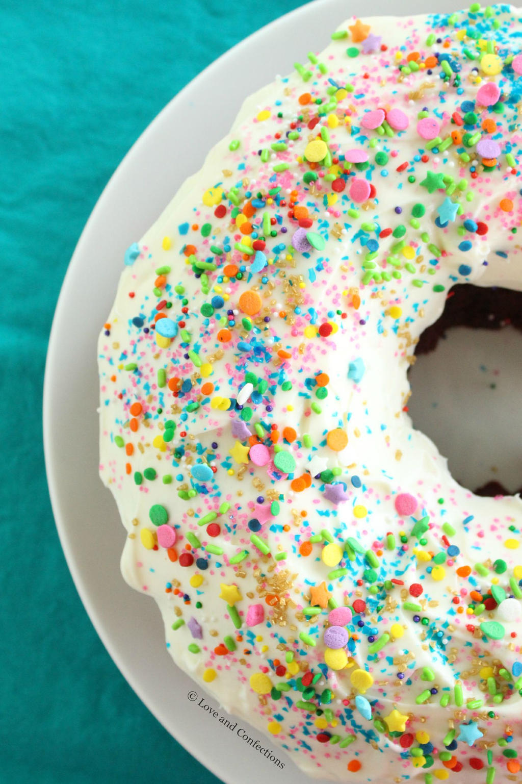 Red Velvet Sprinkle Explosion Cake