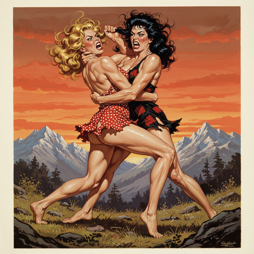 Mountain girls fight!