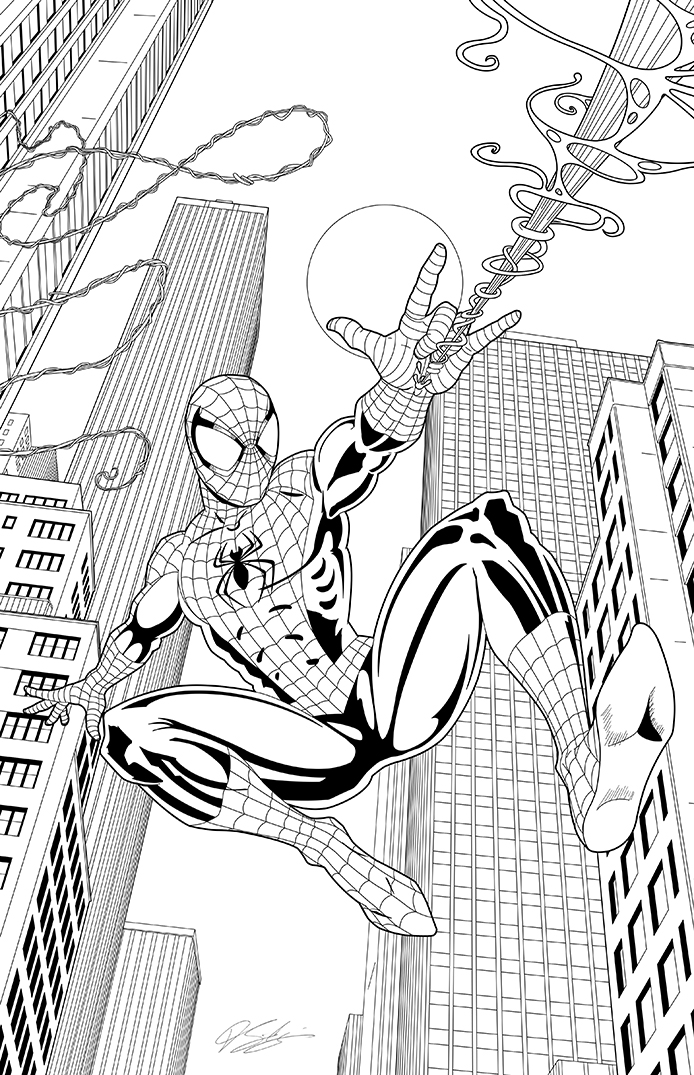 SpiderMan Commission Line Art by DamianSSimankowicz on DeviantArt