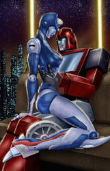 Chromia and Ironhide (morning glory on Cybertron)