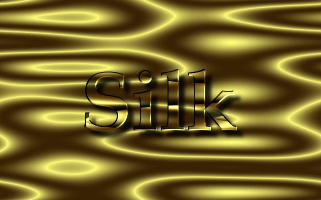 Golden text effect on silk