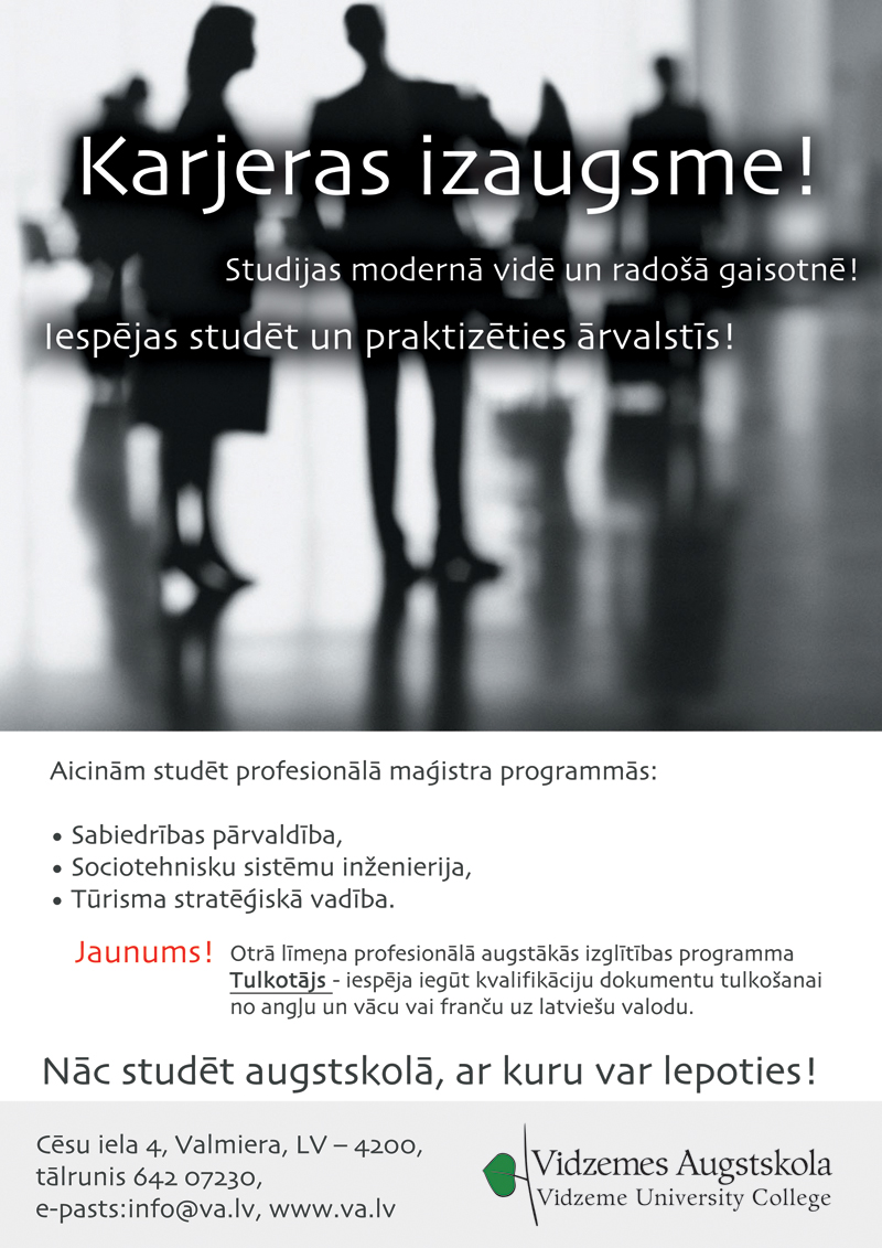 Ad for Vidzeme University