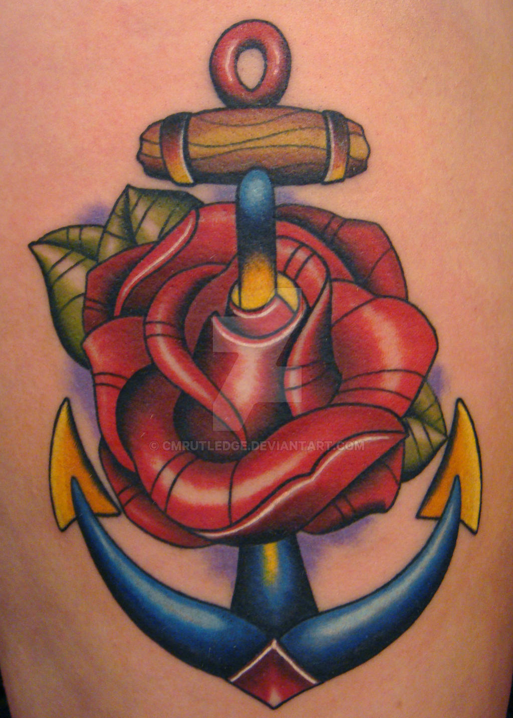 Anchor and Rose Tattoo by cmrutledge on DeviantArt