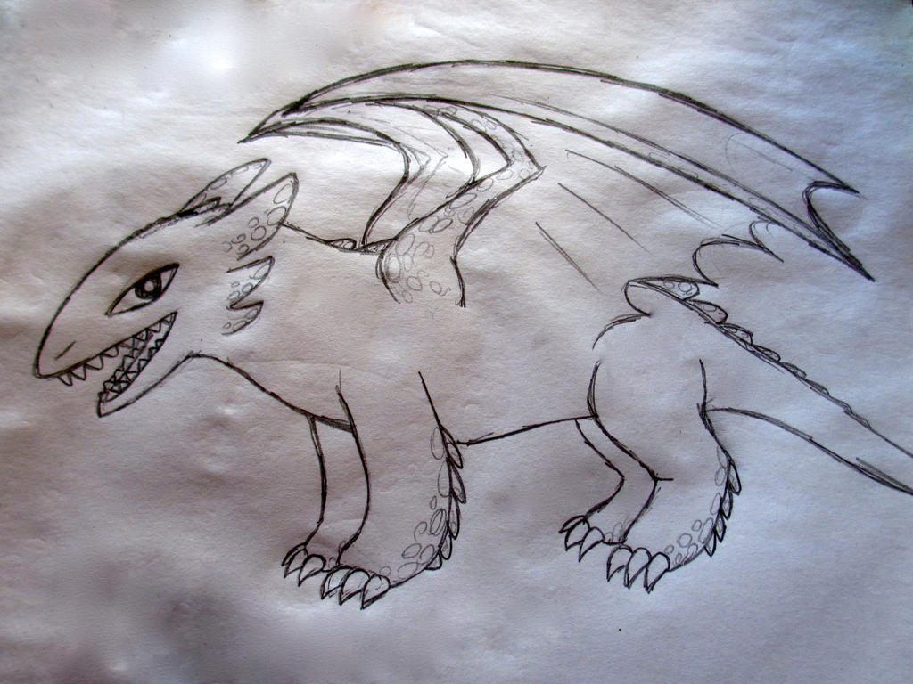 HTTYD: Toothless Sketch #2 (full body) by TheGallopingCupcake on DeviantArt