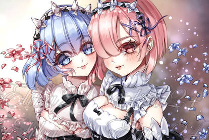 Rem and Ram fanart!^^