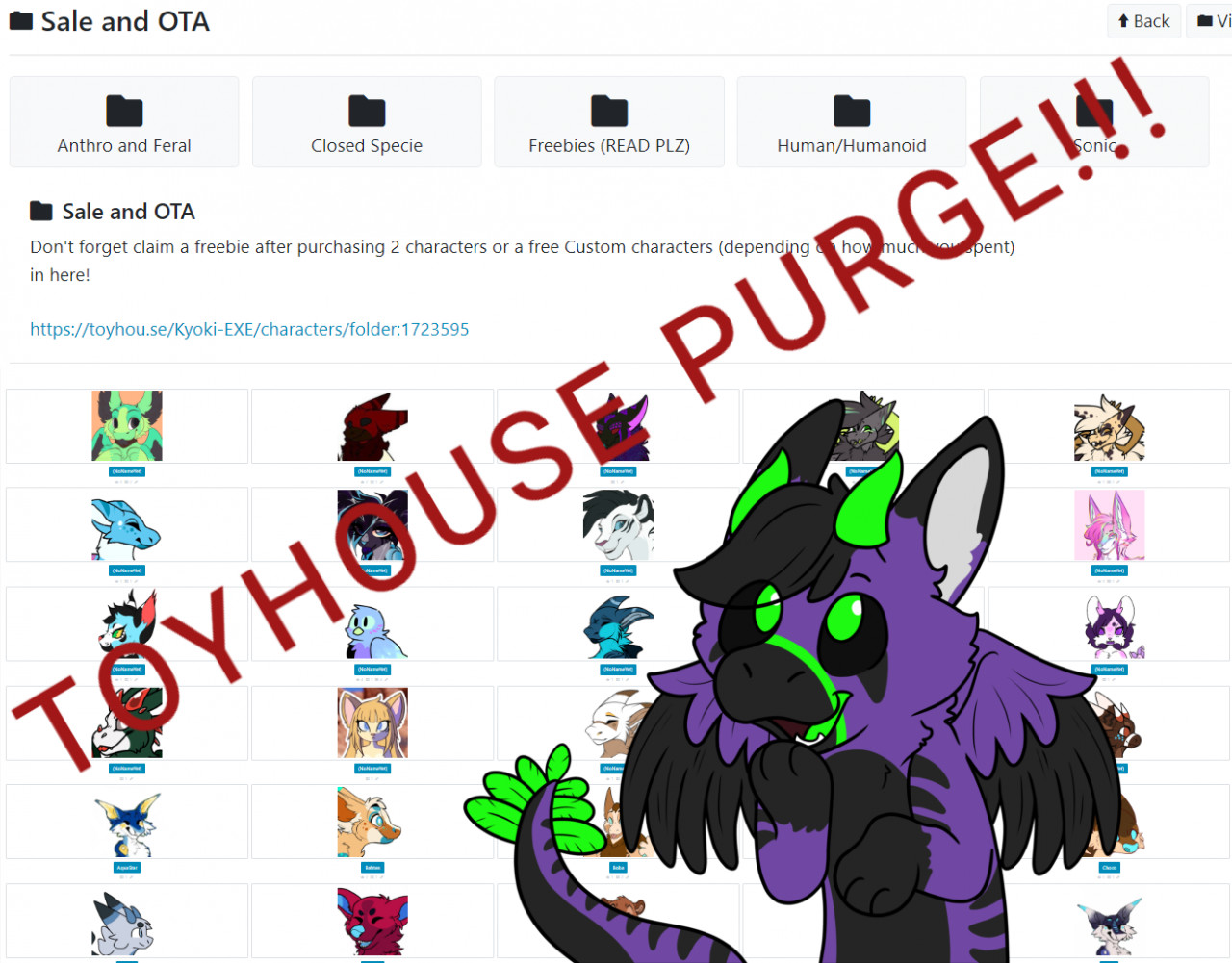 TOYHOUSE PURGE + TOYHOUSE CODES OPEN by Kyoki-EXE-Adopts on DeviantArt