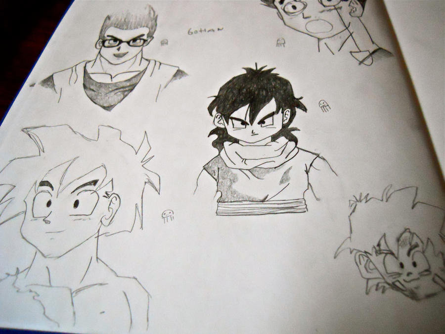 Gohan Writing Gohan by RhondaRhino on DeviantArt