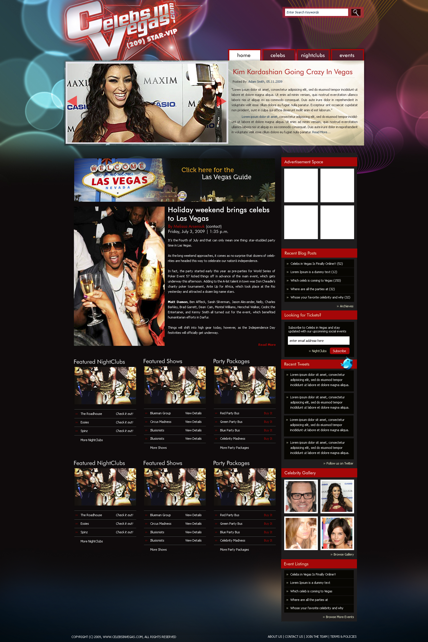 celeb in vegas homepage