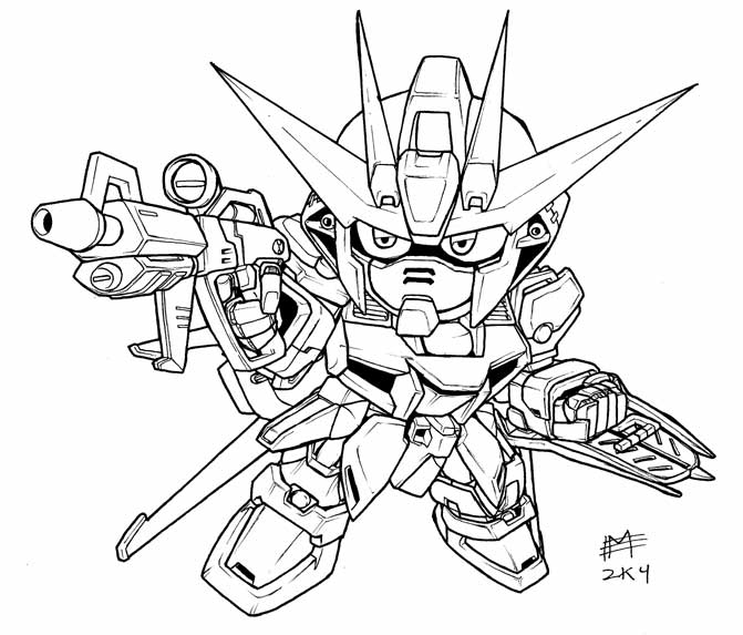 SD Air Strike Gundam lineart