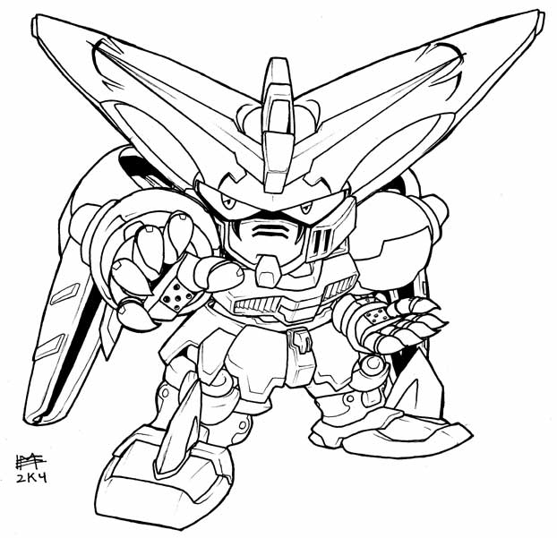 SD Master Gundam lineart