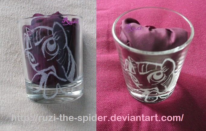 Twili engraved glass - handmade OOAK