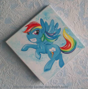 Rainbow Dash living on the edge (of a painting)