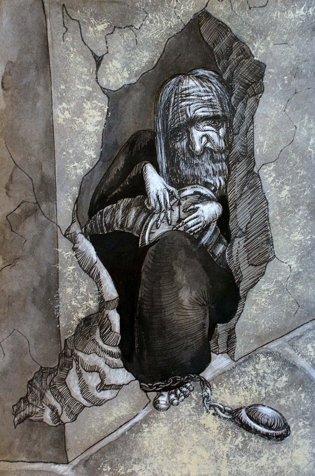 Inktober Day 6: Domovoi and His Little Stash