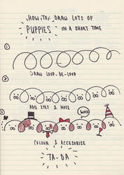 Easy Art Tutorial: How to Draw Lots of Puppies