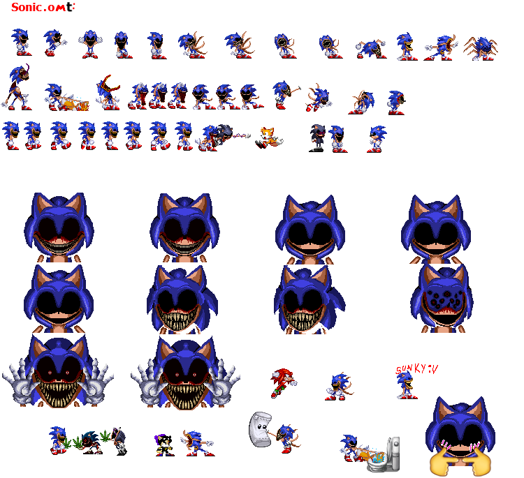 Sonic exe Sprites Version 4 by WarchieUnited on DeviantArt