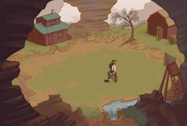 Wormwood Concept Art: Dimetric Ranch Scene