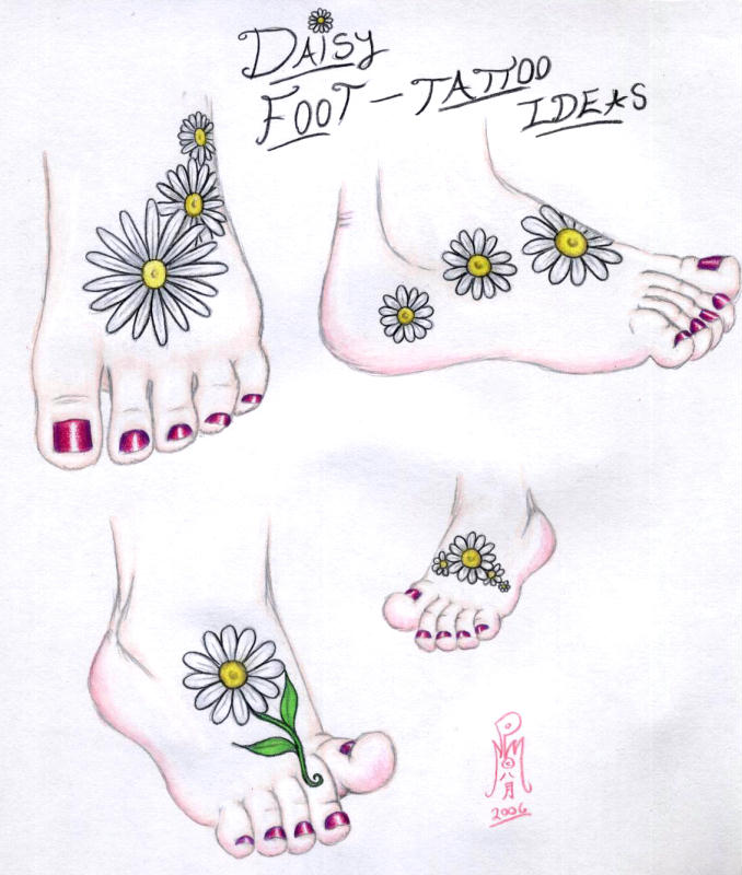 Daisy Foot Tattoo Ideas