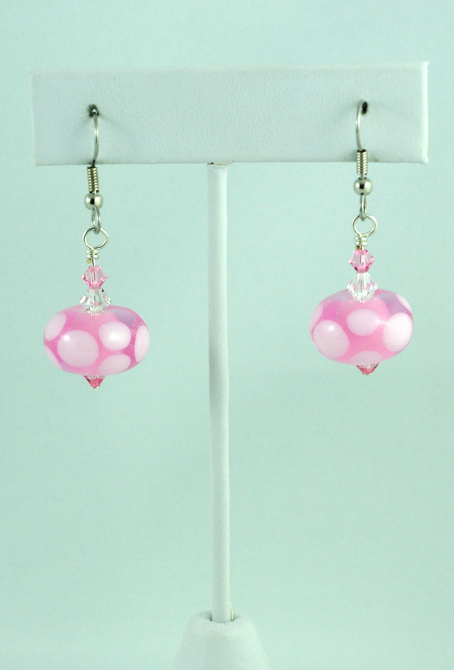 Pastel Pink Polka-dot Earrings