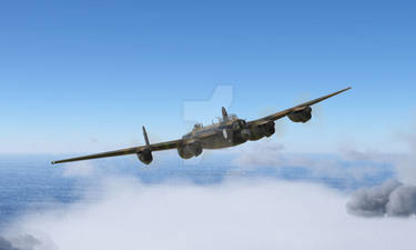 Avro Lancaster above the channel
