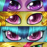 P:Speedpaint:MLP Eyes Dazzlings and Sunset Shimmer