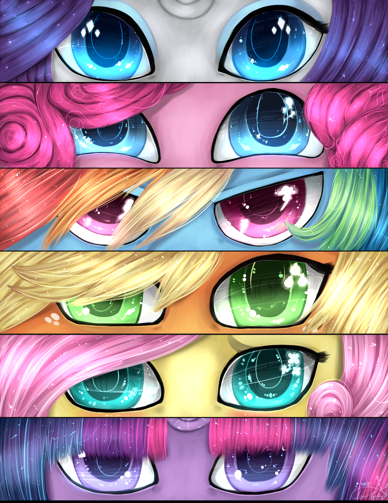 MLPEyes speedpaint: Mane 6