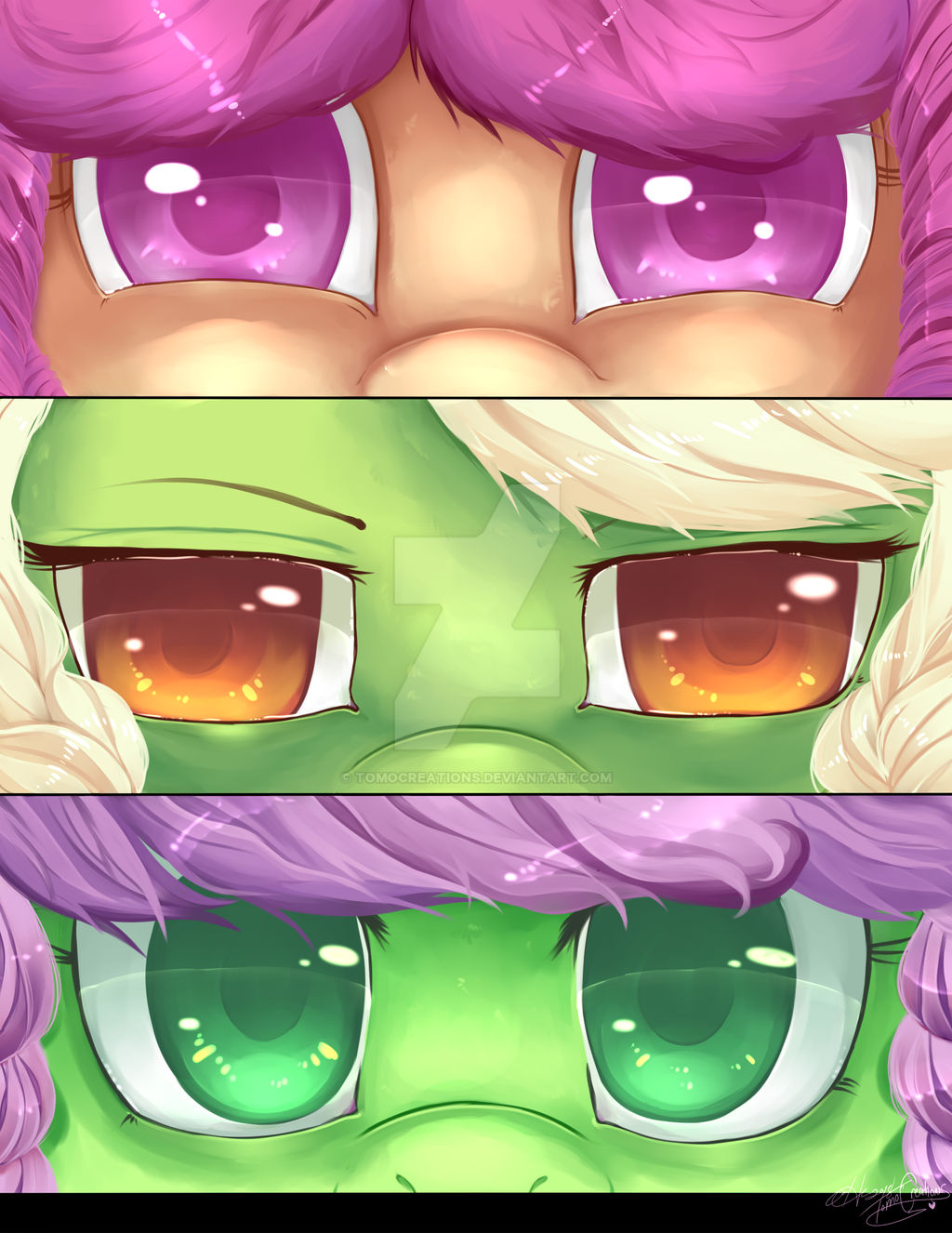 Speedpaint Eyes :Auntie Applesauce ,Granny Smith, by TomoCreations