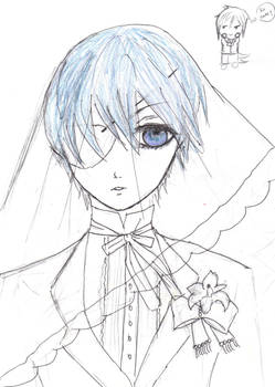 Ciel in wedding gown