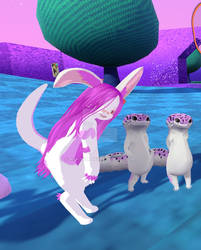 Long-tailed bunny and leopard geckos _ VRChat by K4nK4n