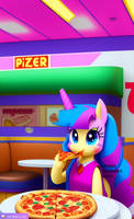 A unicorn eating pizza (19 April 2023) by K4nK4n