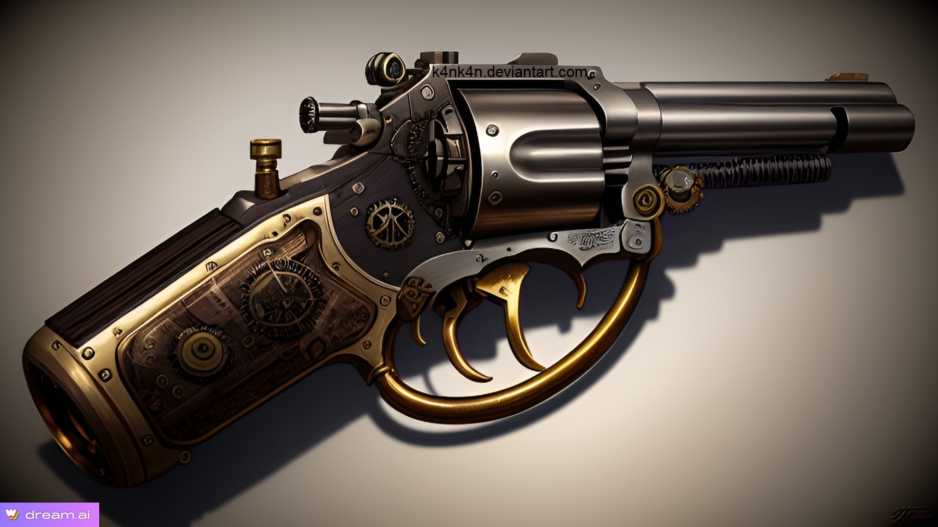 Steampunk revolver handgun (19 June 2023) by K4nK4n on DeviantArt