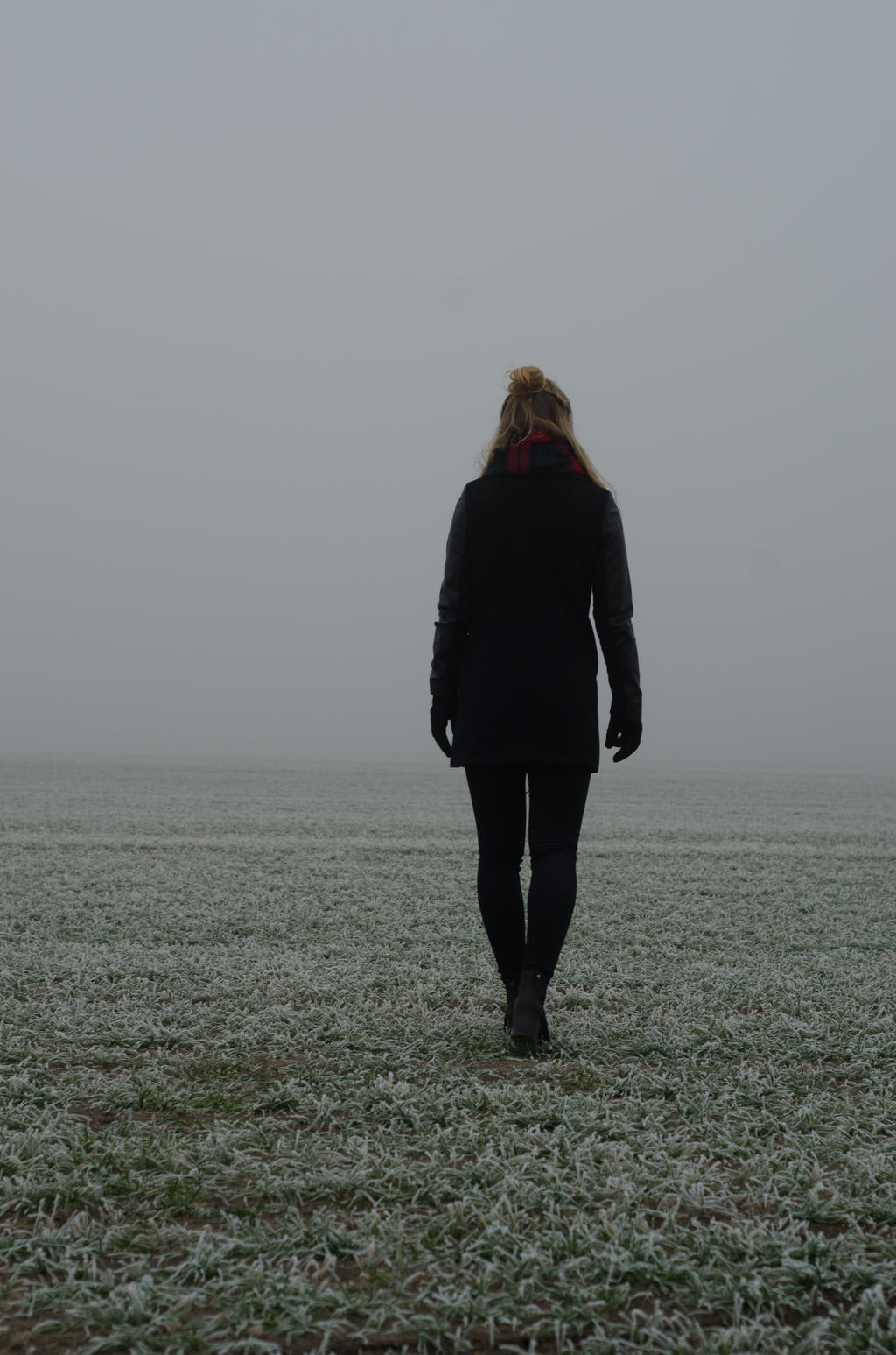 Woman in the fog STOCK