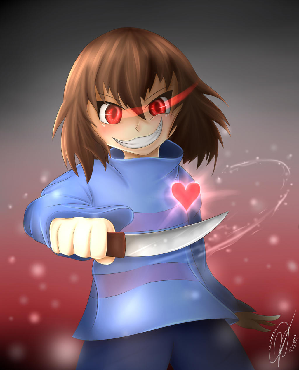 Undertale Genocide Frisk By Crowlkitsune On Deviantart