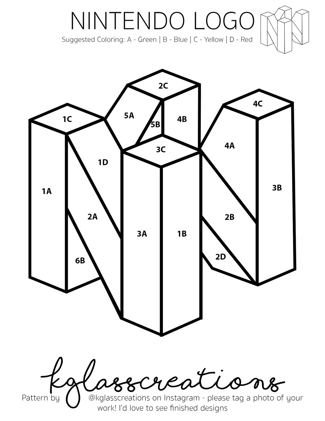 Nintendo N Stained Glass Pattern by kglasscreations on DeviantArt