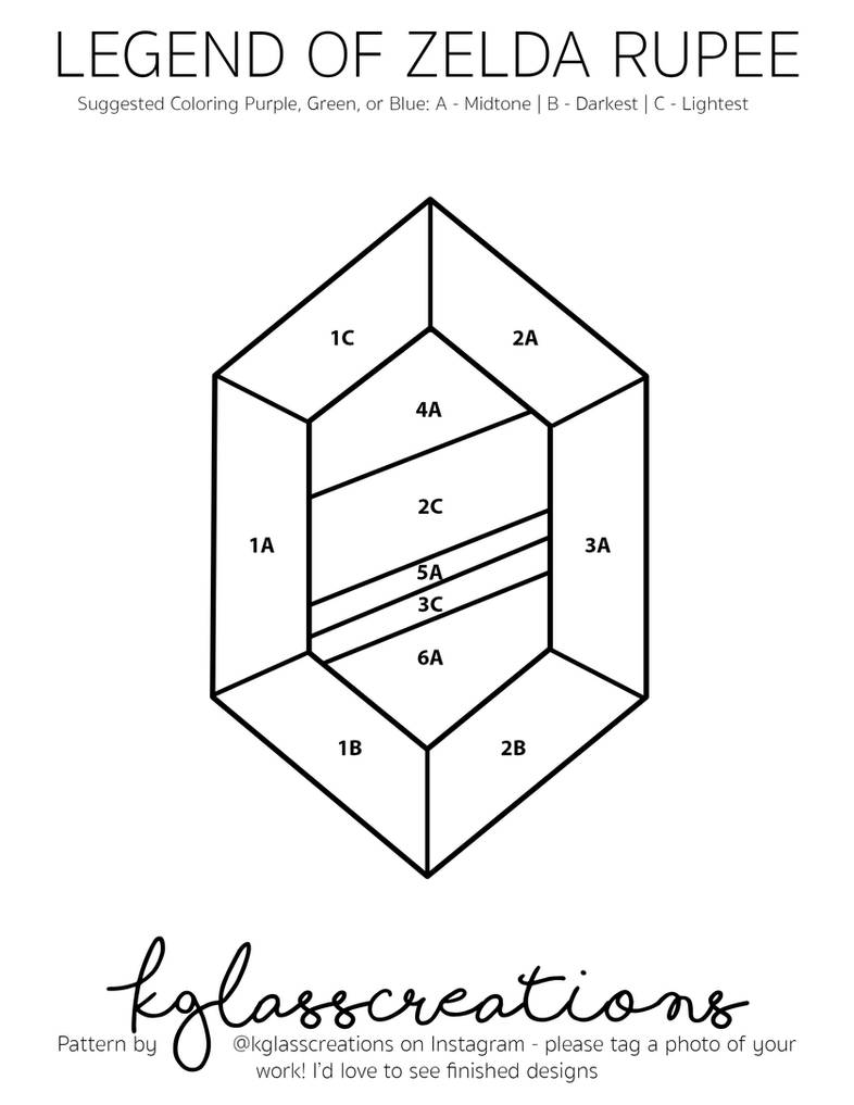 Zelda Rupee Stained Glass Pattern by kglasscreations on DeviantArt