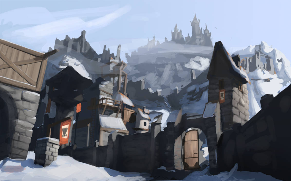 Snowy Mountain Town by AlexKuhn